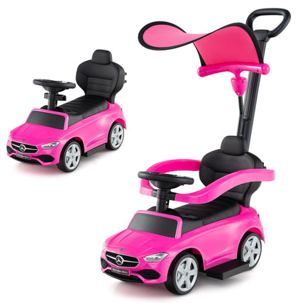 Costzon 3-in-1 Ride on Push Car, Mercedes-Benz Licensed Foot to Floor Sliding Car