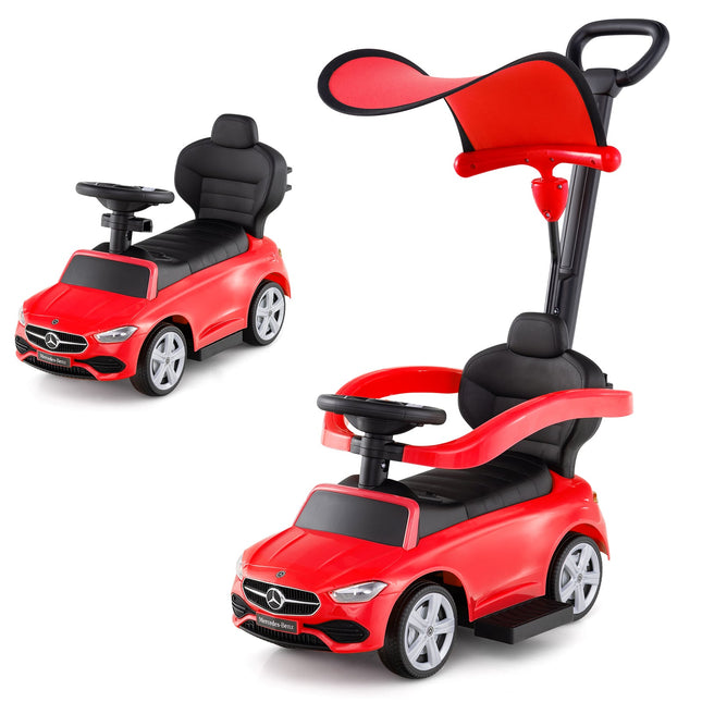 Costzon 3-in-1 Ride on Push Car, Mercedes-Benz Licensed Foot to Floor Sliding Car