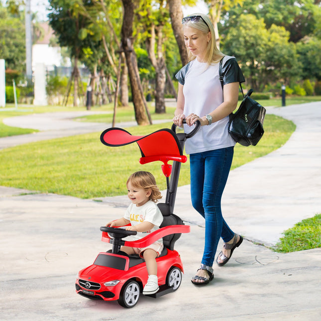 Costzon 3-in-1 Ride on Push Car, Mercedes-Benz Licensed Foot to Floor Sliding Car