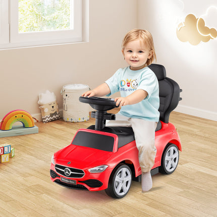 Costzon 3-in-1 Ride on Push Car, Mercedes-Benz Licensed Foot to Floor Sliding Car