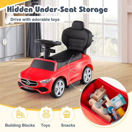 Costzon 3-in-1 Ride on Push Car, Mercedes-Benz Licensed Foot to Floor Sliding Car