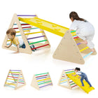 Toddler Triangle Set Montessori, 3 Piece Kids Climbing Toys Indoor with 2 Climbing Triangles and 1 Ramp