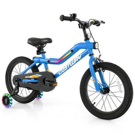 BABY JOY Lighted Kids Bike, 16 18 Inch Children Bicycle with 7-Mode LED Lighted Frame