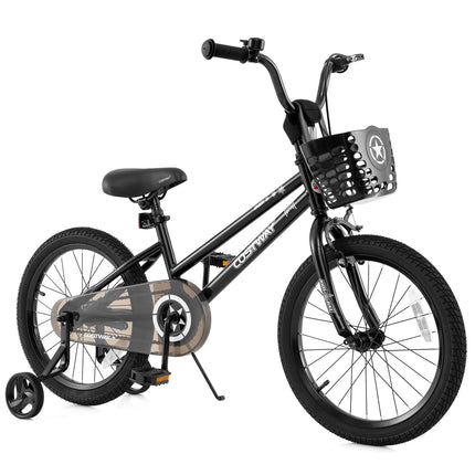 BABY JOY Starry Kids Bike, 12 14 16 18 Inch Bicycle with Training Wheels, Storage Basket
