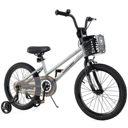 BABY JOY Starry Kids Bike, 12 14 16 18 Inch Bicycle with Training Wheels, Storage Basket