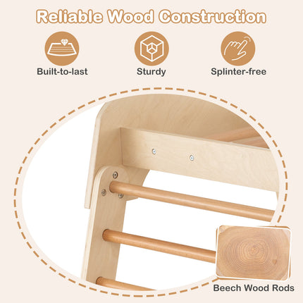 8-in-1 Indoor Jungle Gym Wooden Playground with Climbing Wall
