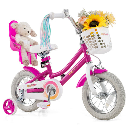 BABY JOY Kids Bike, 12 14 16 18 Inch Children Bicycle, 95% Pre-Assembled Girls Bike