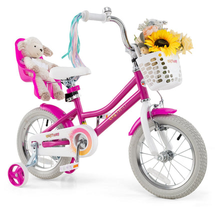 BABY JOY Kids Bike, 12 14 16 18 Inch Children Bicycle, 95% Pre-Assembled Girls Bike