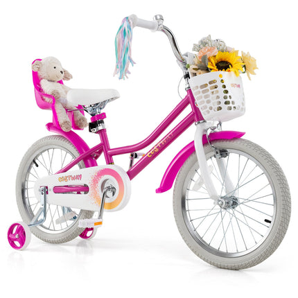 BABY JOY Kids Bike, 12 14 16 18 Inch Children Bicycle, 95% Pre-Assembled Girls Bike