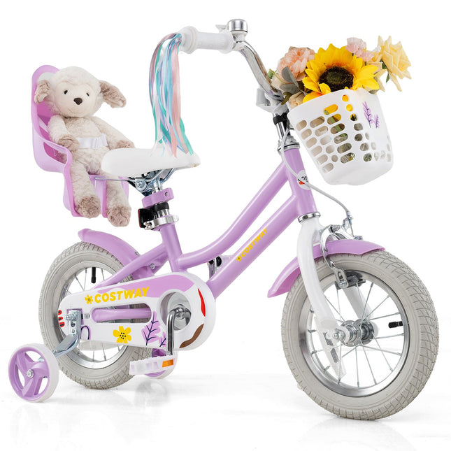 BABY JOY Kids Bike, 12 14 16 18 Inch Children Bicycle, 95% Pre-Assembled Girls Bike