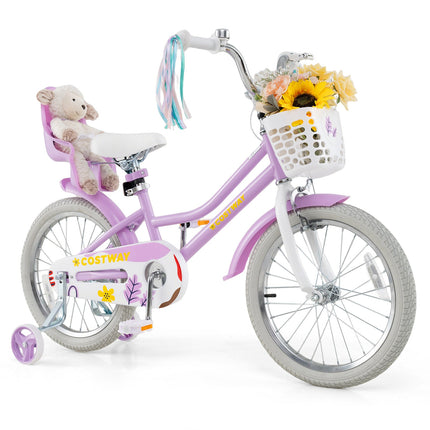 BABY JOY Kids Bike, 12 14 16 18 Inch Children Bicycle, 95% Pre-Assembled Girls Bike