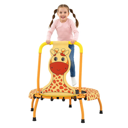BABY JOY ASTM Certified Toddler Trampoline with Foam Padded Handle & Safety Padded Cover