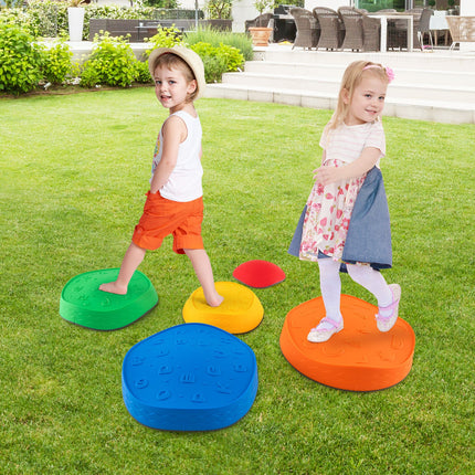 Costzon 5 Pcs Balance Stepping Stones for Kids, Indoor Outdoor Obstacle Course Sensory Toys