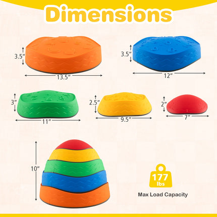 Costzon 5 Pcs Balance Stepping Stones for Kids, Indoor Outdoor Obstacle Course Sensory Toys