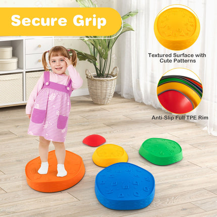 Costzon 5 Pcs Balance Stepping Stones for Kids, Indoor Outdoor Obstacle Course Sensory Toys