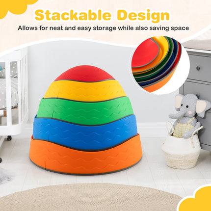 Costzon 5 Pcs Balance Stepping Stones for Kids, Indoor Outdoor Obstacle Course Sensory Toys