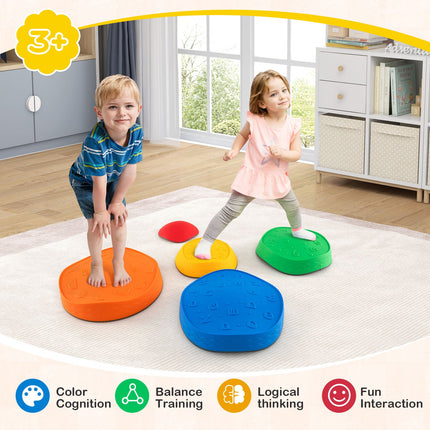 Costzon 5 Pcs Balance Stepping Stones for Kids, Indoor Outdoor Obstacle Course Sensory Toys