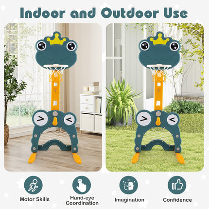 4-in-1 Toddler Basketball Hoop Kids Indoor/Outdoor Activity Center for 3+ Kids