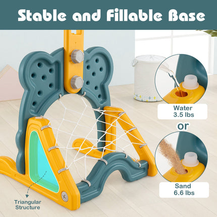 4-in-1 Toddler Basketball Hoop Kids Indoor/Outdoor Activity Center for 3+ Kids
