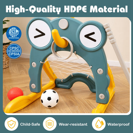 4-in-1 Toddler Basketball Hoop Kids Indoor/Outdoor Activity Center for 3+ Kids