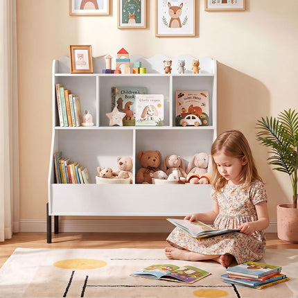 Costzon Kids Bookshelf with Legs | Toddler Toy Storage Cabinet with Cubes