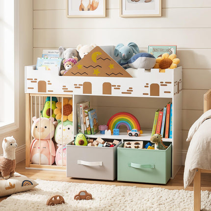 Costzon Toy Storage Organizer with Stuffed Animal Storage | CastleKids Bookshelf w/Open Shelves