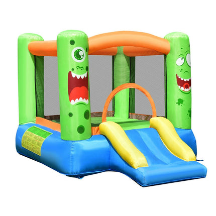 Inflatable Bounce House, Castle Jump and Slide Bouncer with Oxford Mesh Wall - costzon