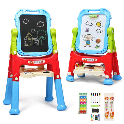 Costzon Art Easel for Kids Height Adjustable 360° Rotate Double Sided Standing Art Drawing Board
