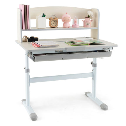 Costzon Kids Desk, Height Adjustable Children Study Desk with Tilt Desktop