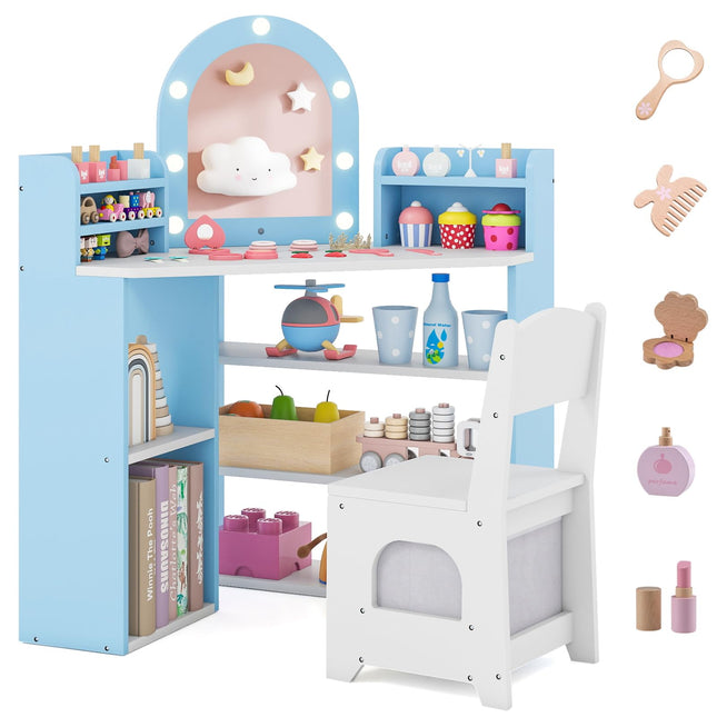 Costzon  Kids Vanity Table and Chair Set