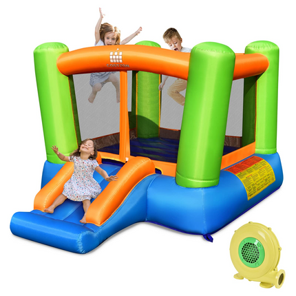 Costzon Inflatable Bounce House, Bouncy House for Kids Indoor Outdoor Party Family Fun with Slide