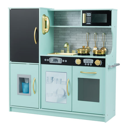 Costzon Kids Kitchen Playset, Wooden Kitchen Toy Set, Pretend Play Kitchen for Toddlers