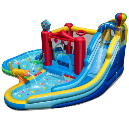 Costzon Inflatable 8-in-1 Amusement Park Water Park