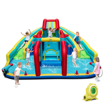 Costzon Inflatable Double Water Slide Bounce House