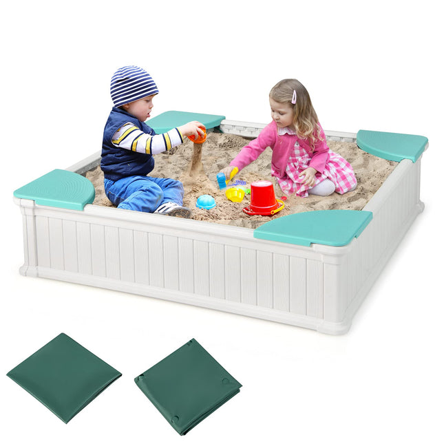Costzon Kids Sandbox with Cover