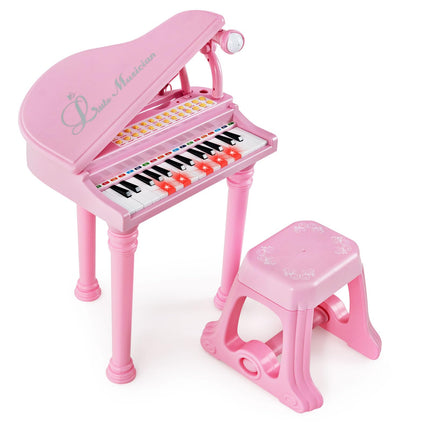 Costzon Kids Piano, 31 Key Mini Grand Piano Toy Keyboard with Microphone