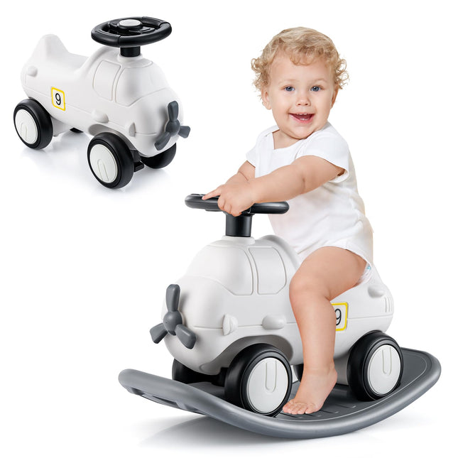 BABY JOY Rocking Horse, 3 in 1 Balance Car Ride On Rocking Toy, Rocking Horse for Toddlers 18-72 Months