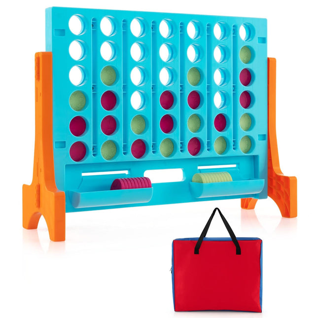 Costzon Giant 4 in a Row Connect Game, 2-in-1 Jumbo 4-to-Score Game Set with Carrying Bag, Fun Family Party Game