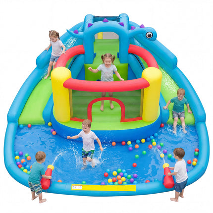 BOUNTECH Dinosaur Styling Inflatable Water Slide  Double Slides Park