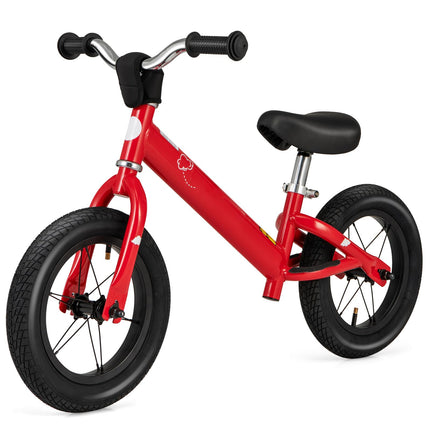 Costzon Toddler Balance Bike, No Pedal 12” Training Bicycle for 3+ Years Old Kids with Rubber Tires and Height Adjustable Handlebar & Seat