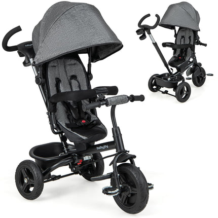 6 in 1 Trike for Toddler Adjustable Canopy 5-Point Safety Belt (43.5" x 20" x 43")