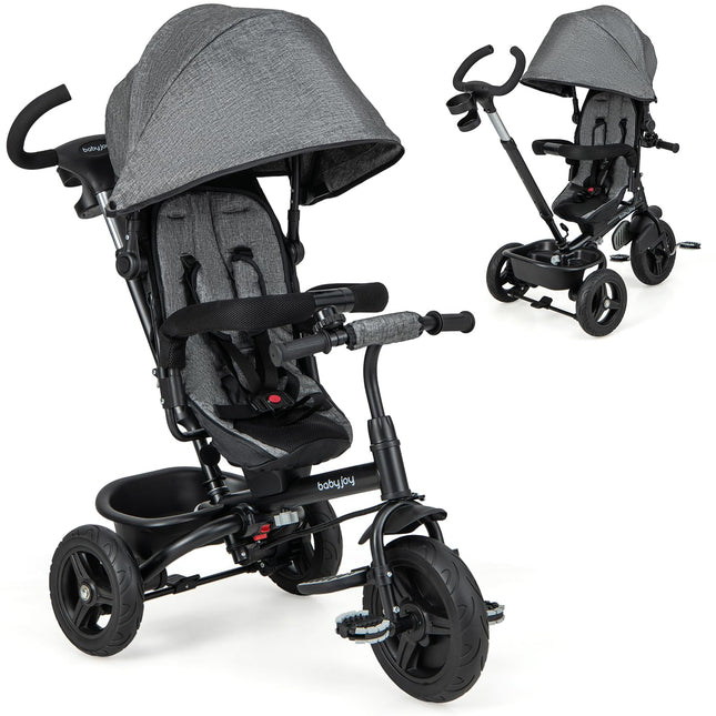 6 in 1 Trike for Toddler Adjustable Canopy 5-Point Safety Belt (43.5" x 20" x 43")