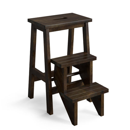 Costzon Folding Step Stool 3 Tier Wood Ladder