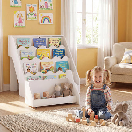 Costzon 2-in-1 Kids Bookshelf 4 Tier Book Shelf Flip-Open Top