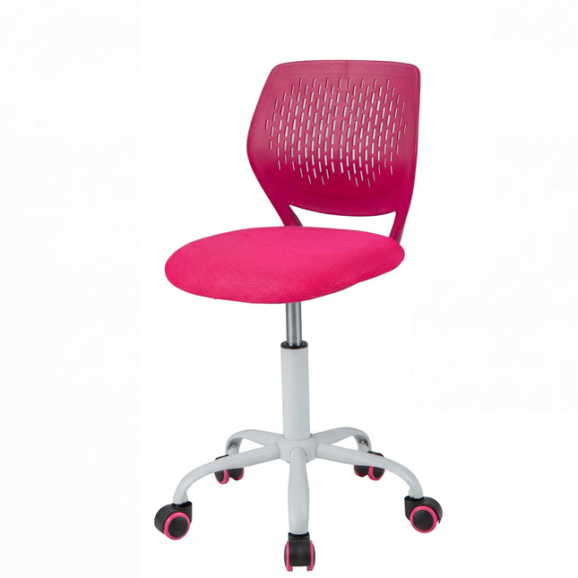 Costzon Armless Height Adjustable Kids Computer Chair Ergonomic Backrest & Stable 5-Point Wheels