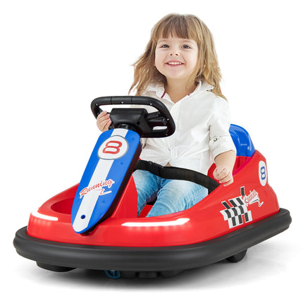 Costzon Bumper Car for Toddler 1-3, 6V Electric Kids Bumper Cars with 360° Spin, Kids Bumper Ride on Car for Boys Girls Gift