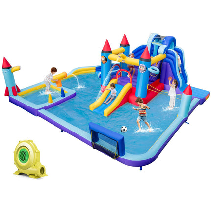 BOUNTECH Inflatable Water Slide, 18x16.5FT Mega Waterslide Park Bounce House w/Dual Slides