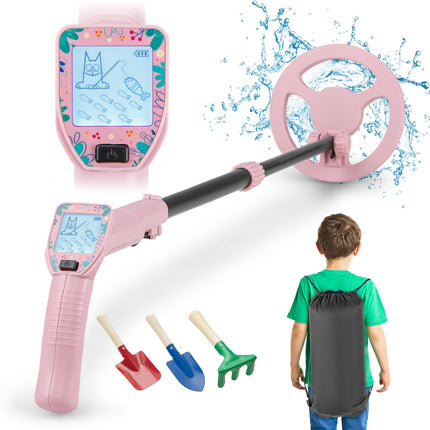 Costzon Metal Detector for Kids, 24.5"-33.5" Adjustable Junior Gold Detector, Lightweight Kids Metal Detector