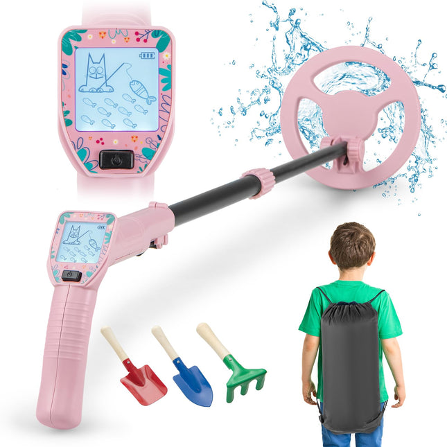 Costzon Metal Detector for Kids, 24.5"-33.5" Adjustable Junior Gold Detector, Lightweight Kids Metal Detector
