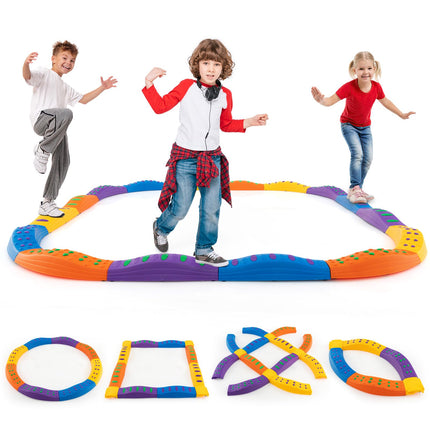 Costzon Wavy Balance Beam for Kids, 20-Piece Colour Toddler Stepping Stones
